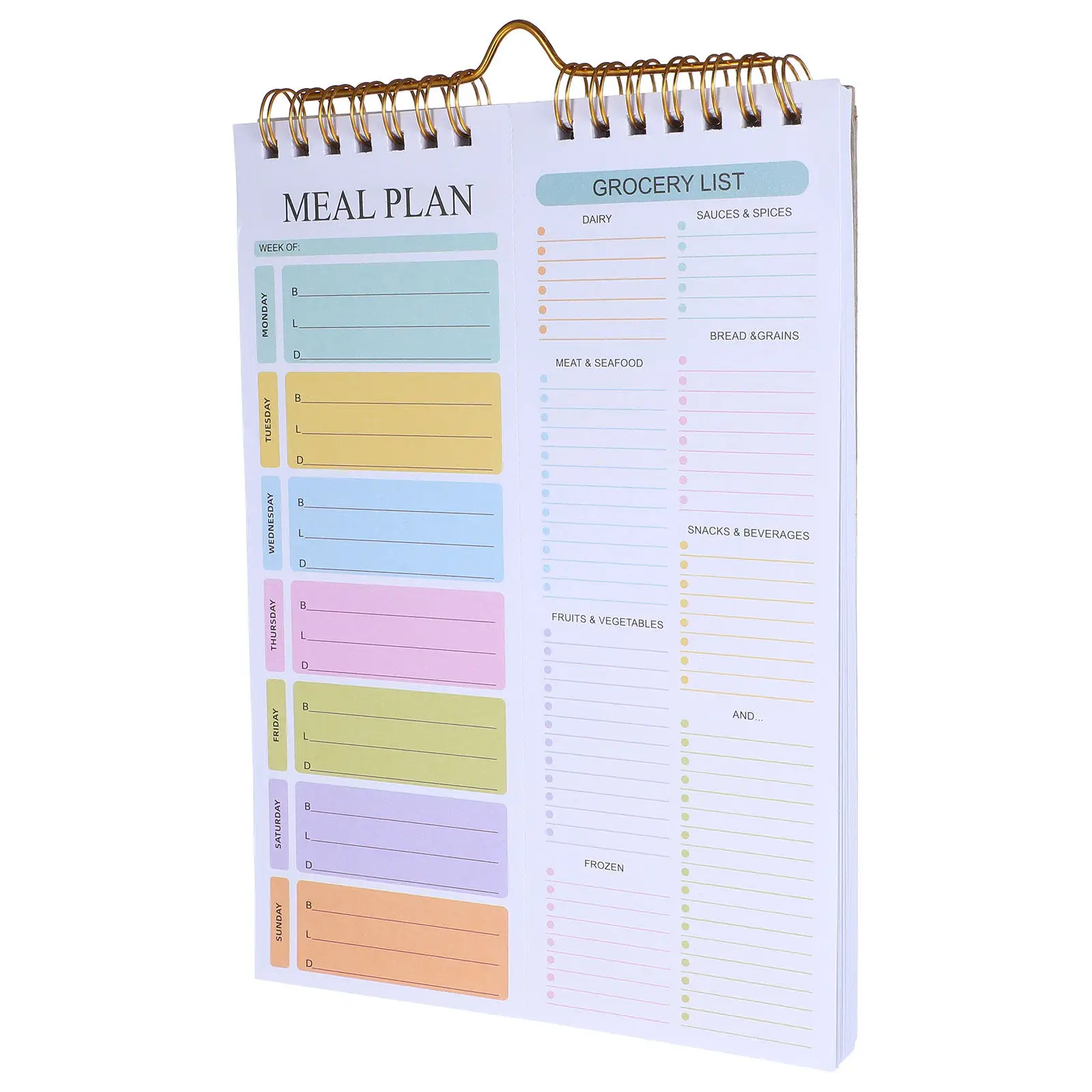 

Еженедельный планировщик питания A5, спиральный, без дат, 52 листа, блокнот для меню, список продуктов, планирование приготовления еды, удобное планирование покупок