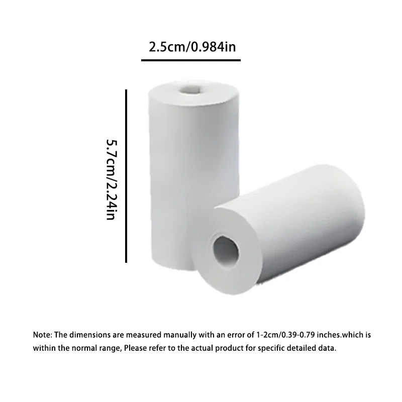 10 Rolls Thermal Printer Paper for Instant Cameras, 65gsm Smooth Finish Recyclable Photo Printing Refills, BPA-Free, No Ink Requ