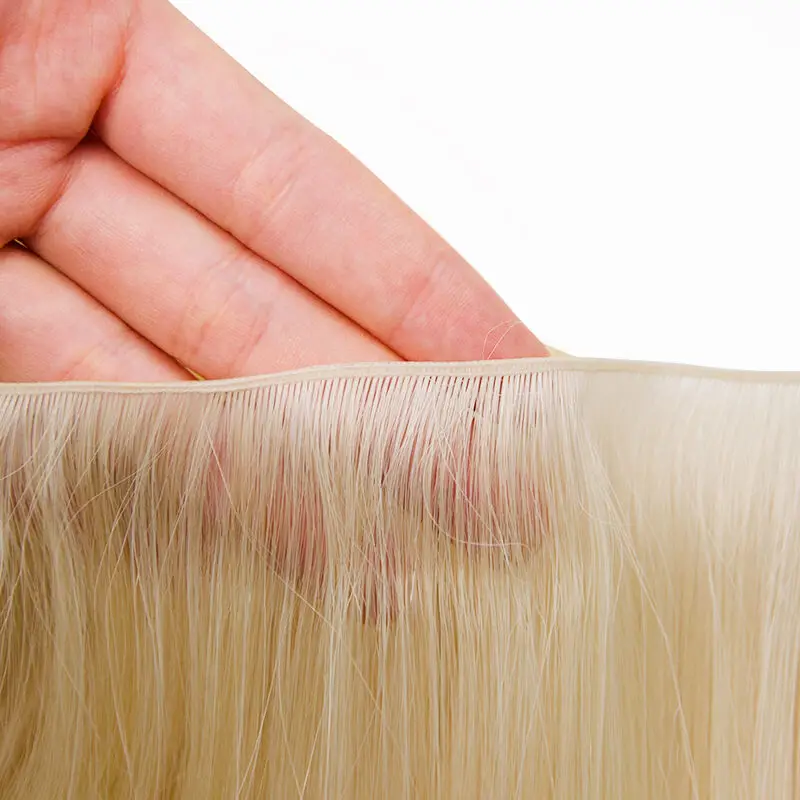 Pacotes retos do cabelo humano da trama do gênio para mulheres, extensões virgens do cabelo, desenhados dobro, cor natural, real, 50G