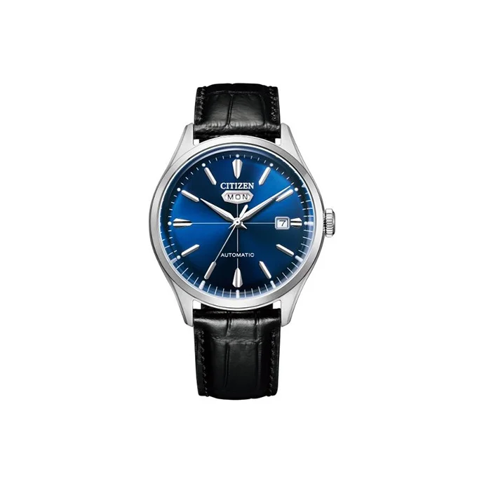 CITIZEN Mechanical Movement Cow Leather Strap Watch Men's Watches Blue Dial NH8390-20LB
