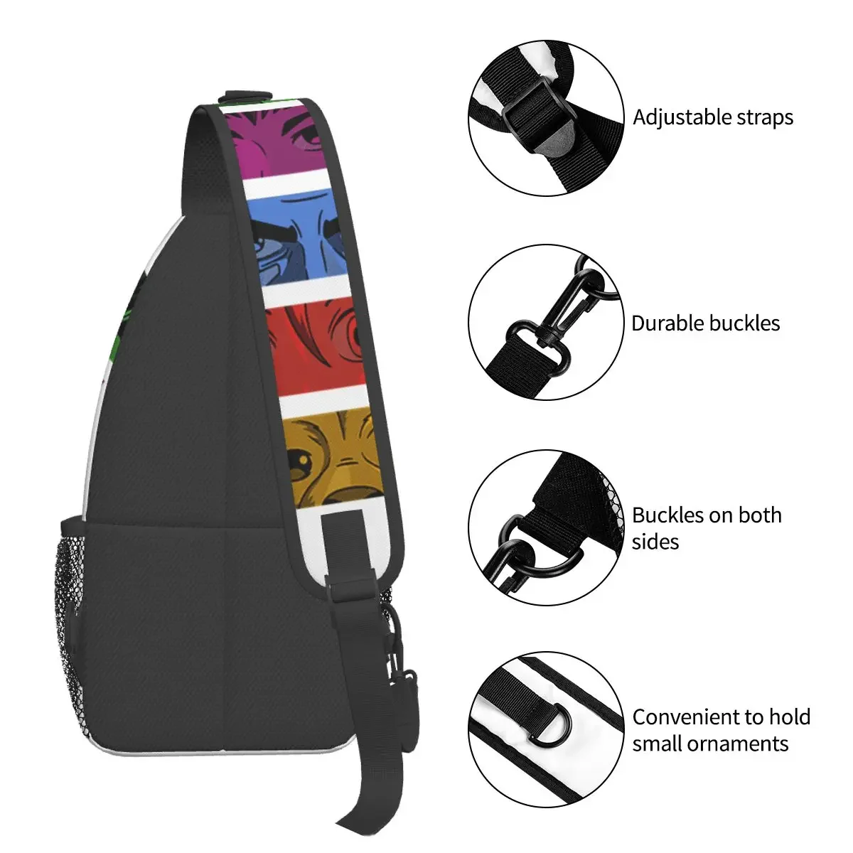 Cowboy Bebop Team-Bolso pequeño para hombre y mujer, bandolera de pecho, mochila de hombro para senderismo al aire libre, Daypacks, Space Anime Spike