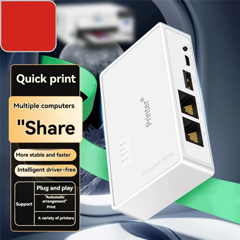 

AU61-USB Беспроводной сетевой принтер Серверный принтер USB-устройство Sharer Компьютерное совместное использование печати Сервер печати RJ45