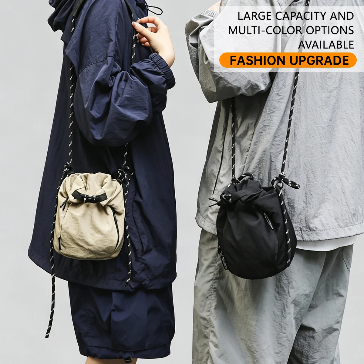 Japanese-Style Nylon Small Crossbody Bag, Solid Color Vertical Phone Bag, Casual Simple Coin Purse, Earphone Bag, Ins-Style Crossbody Fabric Bag