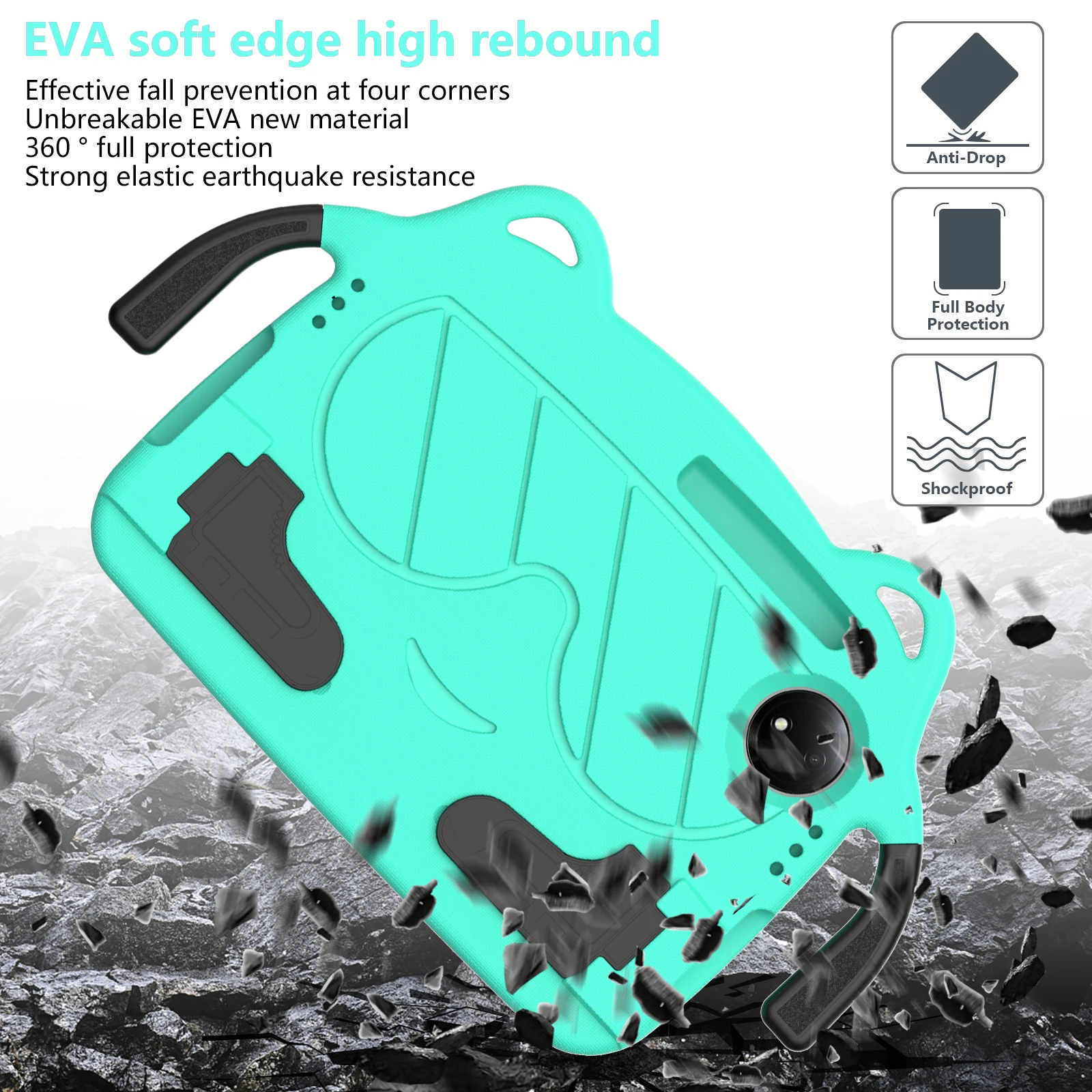 Cartoon EVA+PC Case For TCL TAB 8 gen2 2024 Tablet protective case with Kickstand and handle convenient for carrying by hand