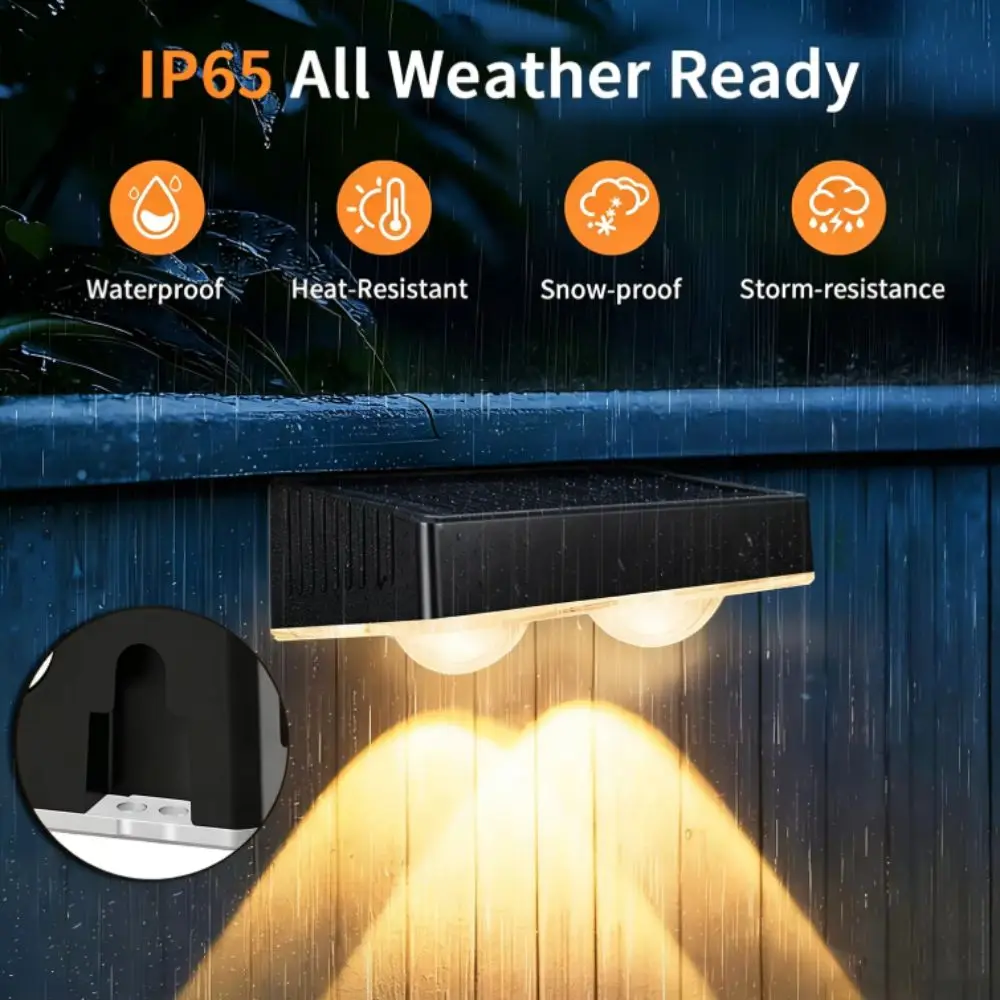 No Drill Solar Outdoor Wall Light Self-Adhesive Solar Powered Solar Wall Washer Light No Drilling Waterproof Solar Wall Lamp