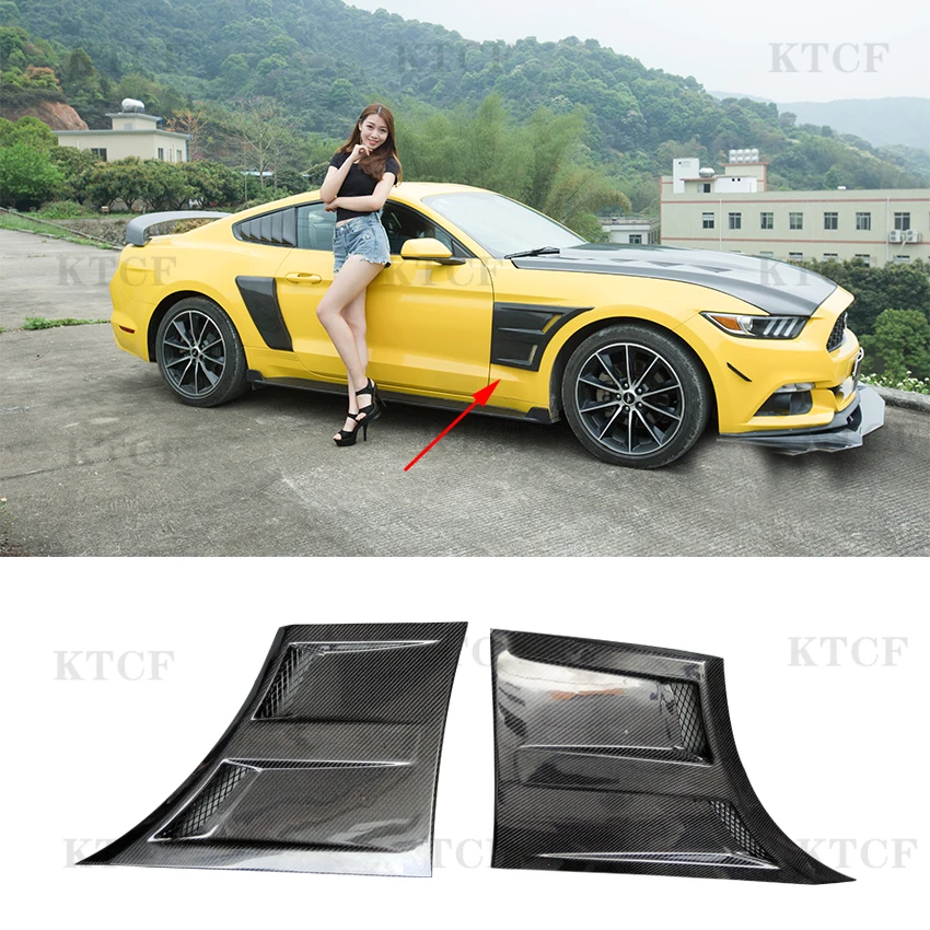 

Carbon Fiber Racing Rear Bumper Side Fender Panels Vent Air Intake Covers for Ford Mustang Coupe 2-Door 2015-2021