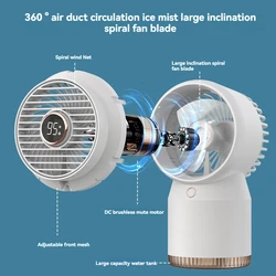 Water cooling cycle spray fan desktop small fan office USB fan humidification spray digital display electric fan four gear night