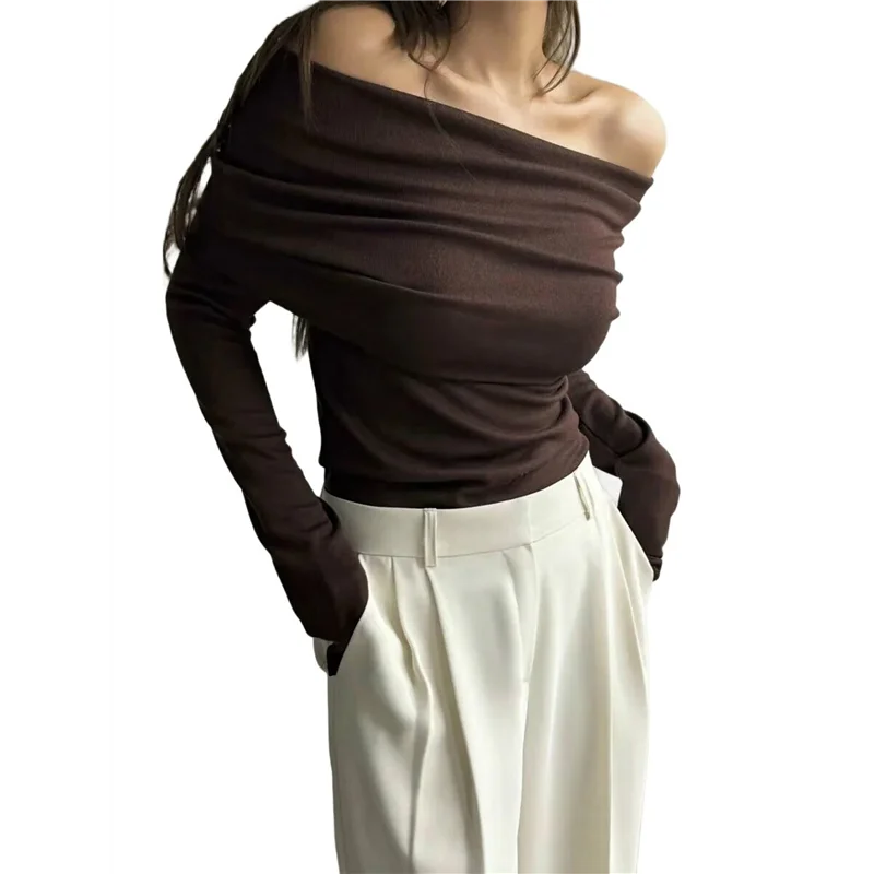 ASDS-ชุดบอดี้สูทแขนยาวปิดไหล่ของผู้หญิงชุดสูทกระชับสัดส่วนเสื้อตาข่ายเชียร์ Ruched ชุด