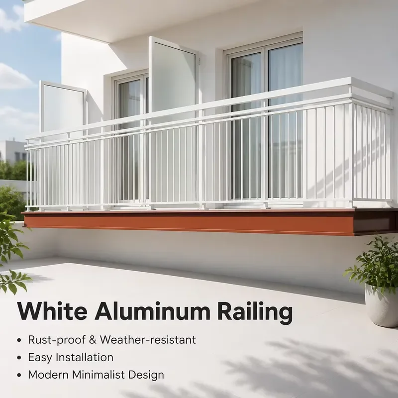 Aluminum Wrought Iron Style Stair Railing Kit Powder Coated Balcony Deck Terrace Guardrail Rust Resistant Quick Assembly OEM