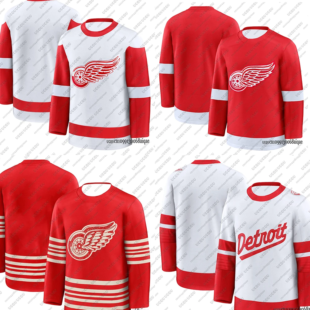 Autumn Winter New Ice Hockey Jerseys For Men Detroit Red Wings Hockey Jerseys Casual Sports Long Sleeve T-shirt Family Jerseys