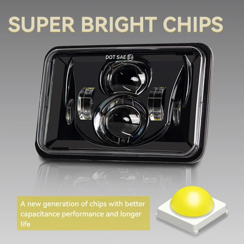 Imagen 2 del producto Para Suzuki DRZ400SM DRZ400S DRZ400E 4x6 ""pulgadas faro LED Hi-Lo haz sellado negro lámpara de trabajo de haz alto/bajo