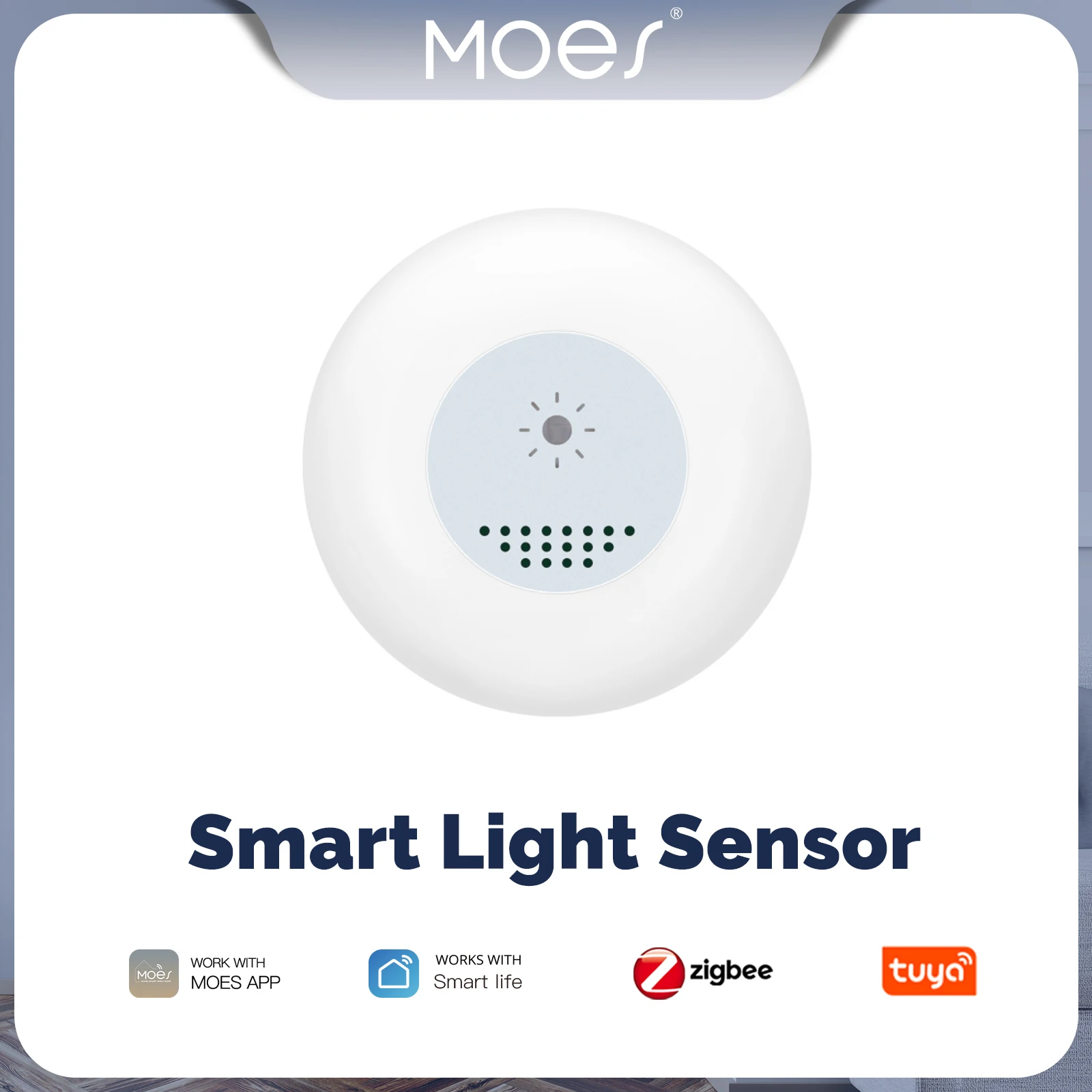 

MOES Tuya Zigbee Smart Light Sensor Illuminance Brightness Detection Home Lighting Automation Smart Home Detector APP Control