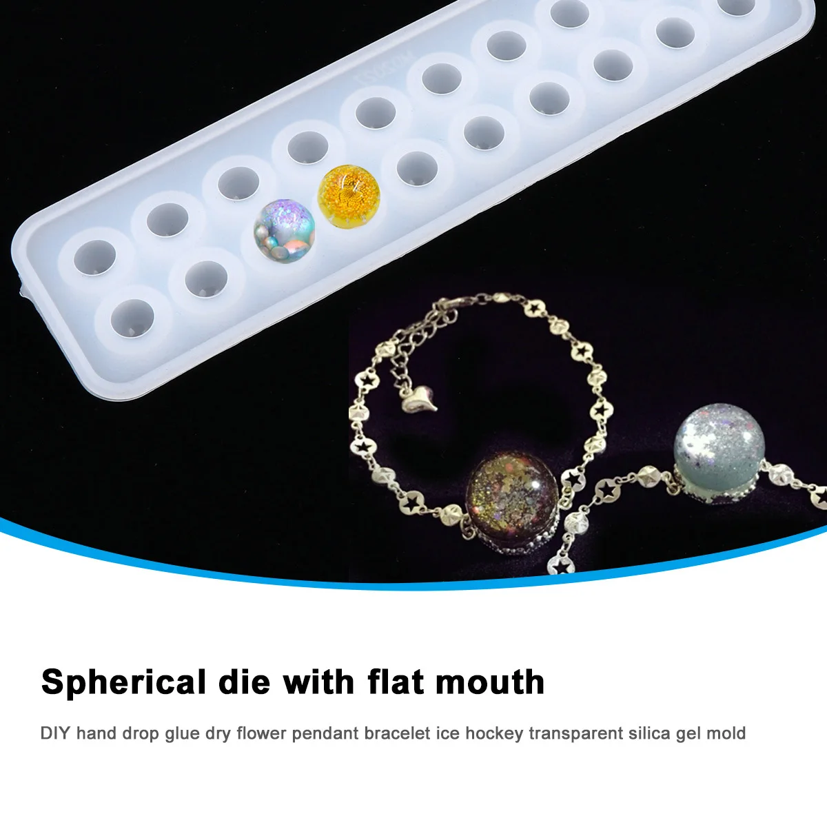 

Round Beads Silicone Mold for DIY Jewelry Making Pendant Earrings Transparent Flexible Design Sphere Ball Silicone Bead Mold