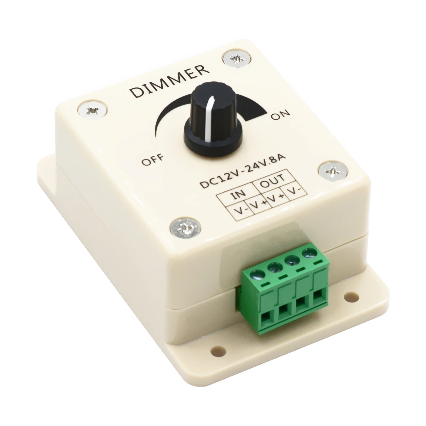 DC-DC 8A regulowany regulator prędkości DC 12V ściemniacz LED 12V przełącznik pokrętła ruchome PWM jednokanałowy 8A niskie napięcie 12-24V