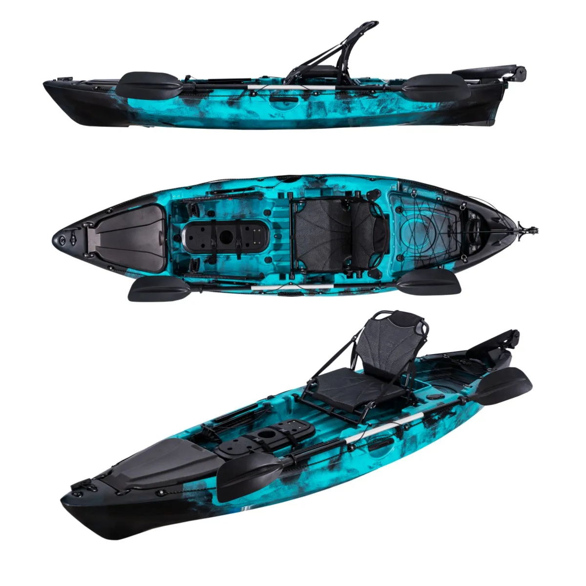 

CE Certificated 3 Years Warranty Single Seat Fishing Kayak Stable Flexible Sit on Top Plastic Boat with Paddle Kayaks for Sales