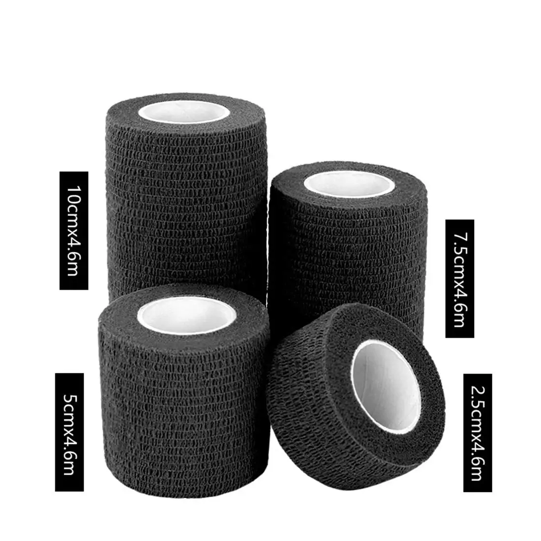 4 Rolls  Self Adhesive Bandage Wrap Vet Wrap Cohesive Bandages Self Adherent Wrap Non-Woven for Dogs Pet Animals 2.5/5/7.5/10cm