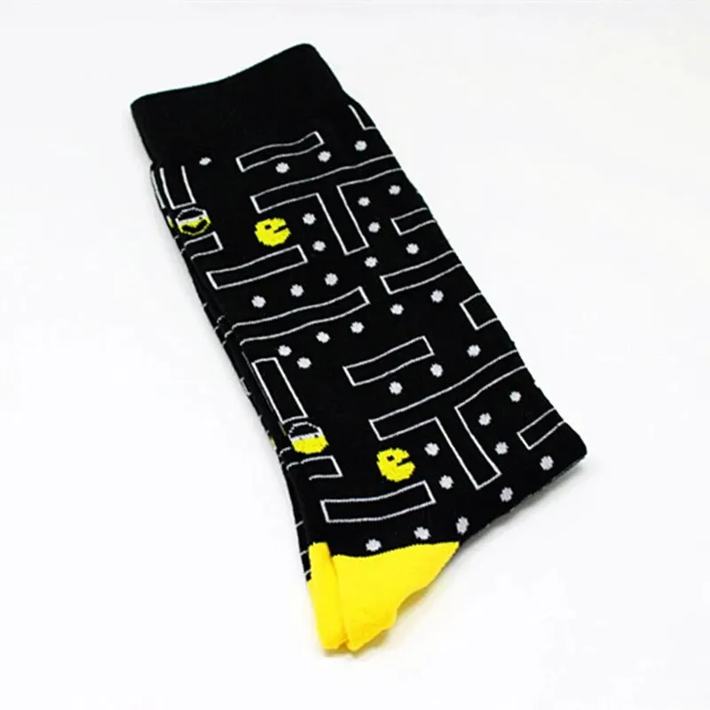 1pairs Happy Cool Harajuku Crew Mens Socks Hip Hop Street Skateboard Pepper Crane Skull Rooster Print SockVersatile and Casual