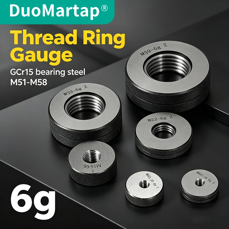 DUO Martap 1SET(1*GO+1*NOGO) 6g M51-M58 Non-Standard Metric Fine Tooth Thread Ring Gauge Accuracy Measure Tool X1 2 3 4 0.75 1.5