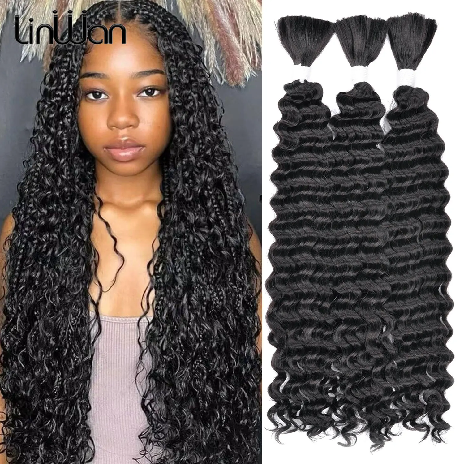 

Объемное плетение волос Синтетические волосы Глубокая волна Необработанные без утка Бохо косички Вязание крючком Кудри Объемное плетение наращивание волос