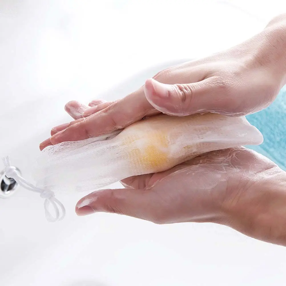 10Pcs Premium Foaming Mesh Soap Bag Drawstring Pouch for Handmade Soap Efficient Lather Generation Quick Dry Hygienic Body Care