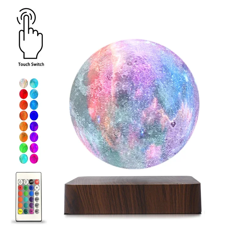 HCNT 16 colors Moon Room Light 2024 hot sell item  Levitating Lamp Smart 3D Printed Christmas Gift