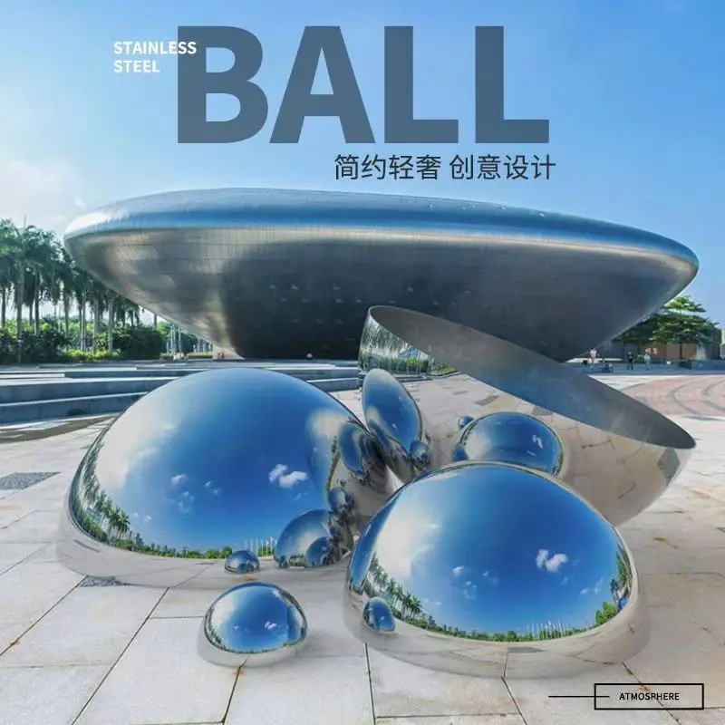 1.2mm Thick Stainless Steel Semi Spherical Head OD 12.7/16/19/20-350mm Metal Hollow Decorative Semi Spherical Mirror Glossy Mold