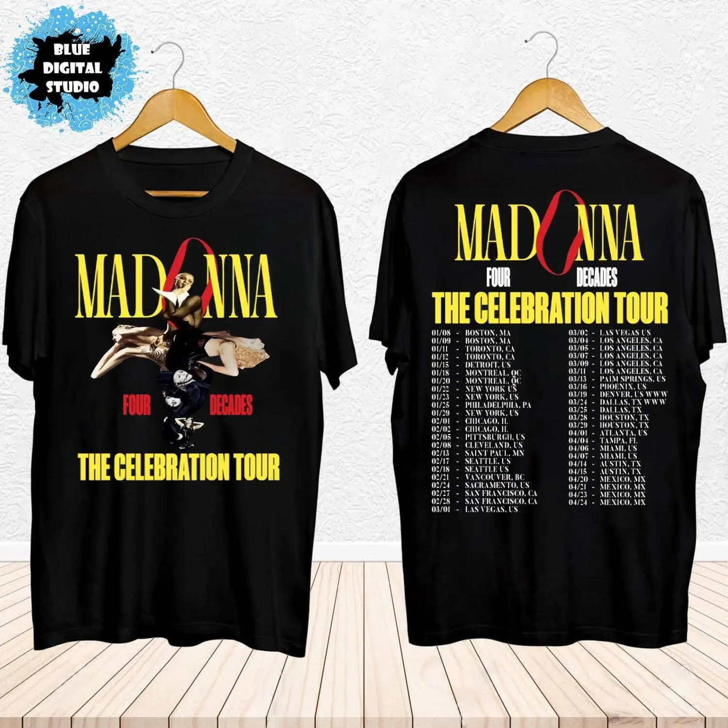 

Madonna Tour 2024 Graphic Tshirt, Madonna The Celebration 2024 Concert Shirt