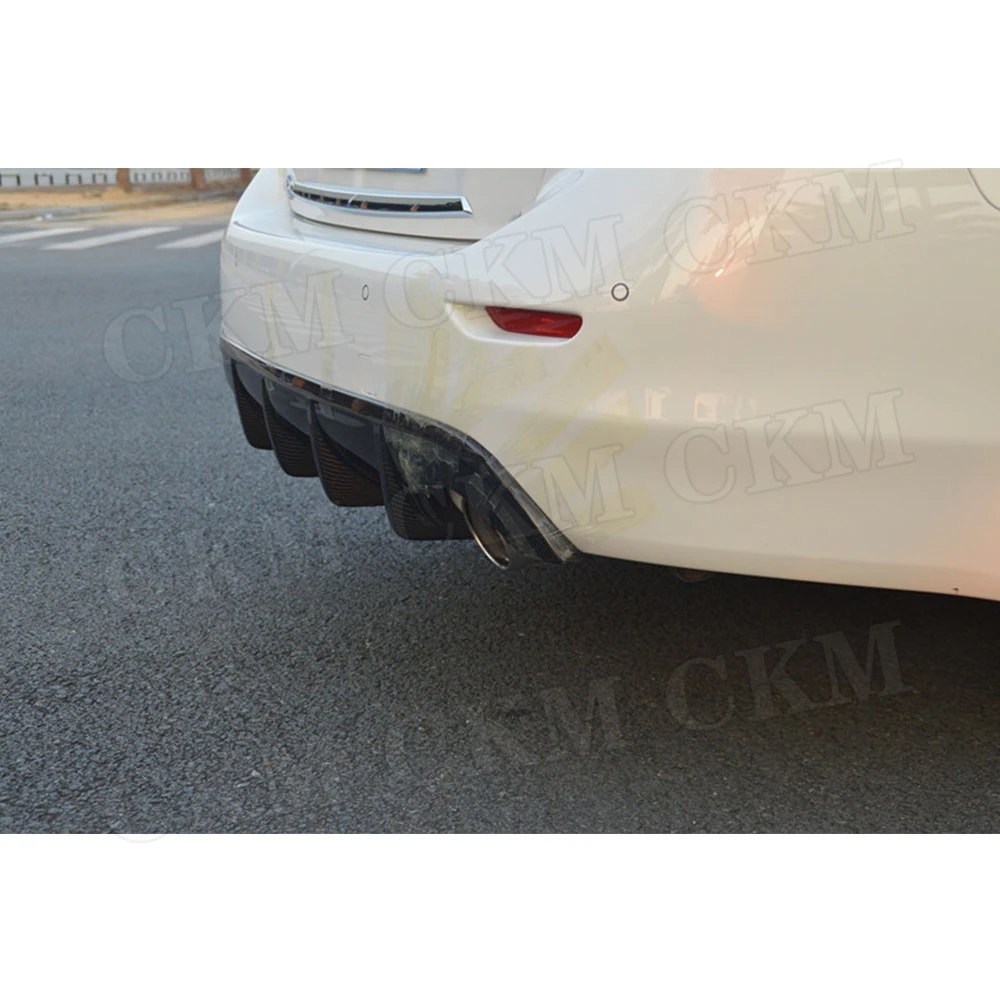 Carbon Fiber/FRP Unpainted Rear Bumper Lip Diffuser for Infiniti Q50 Q50S 2014 2015 2016 2017 add on style