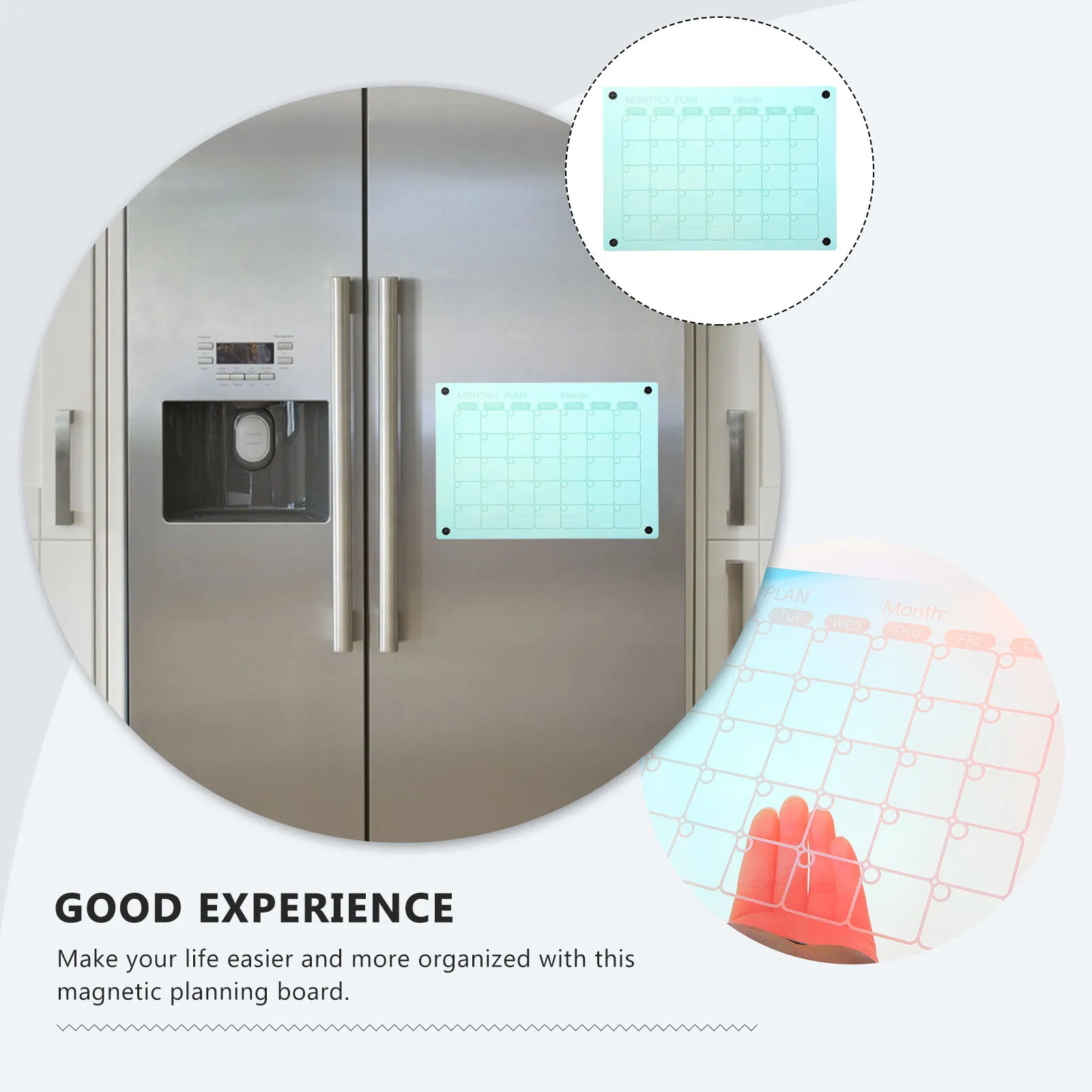 سبورة بيضاء مغناطيسية من الأكريليك، سطح سهل المسح للمنزل والمكتب والمدرسة، لوحة تذكير لجدول الوجبات الشهرية