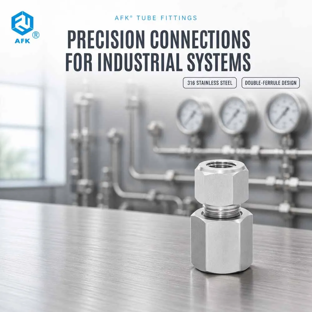 3/8in Tube to 1/4in PT Female Compression Connector SS316 Ferrules Tube Fittings for Plumbing And Piping Systems