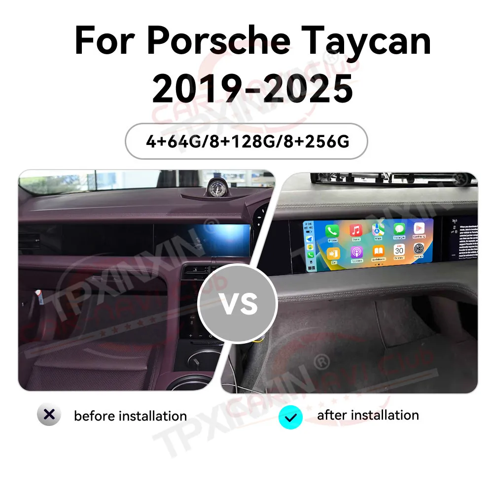 11.0 inch touch screen Android 13.0 for Porsche Taycan 2019 to 2025 right hand drive car Multimedia GPS Navigation head unit