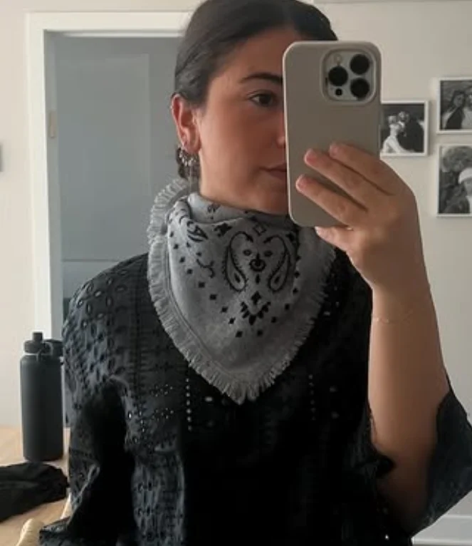 Vintage Paisley Bandana Schal für Damen – Quadratischer Halstuch mit Fransen, vielseitiger Retro-Kopftuch und Haarband 2026