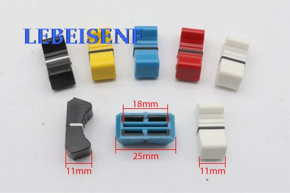 6pcs T-type Mixer Potentiometer Fader Knob Cap for YAMAHA Allen SOUNDCRAFT / L25MM W11MM H9MM