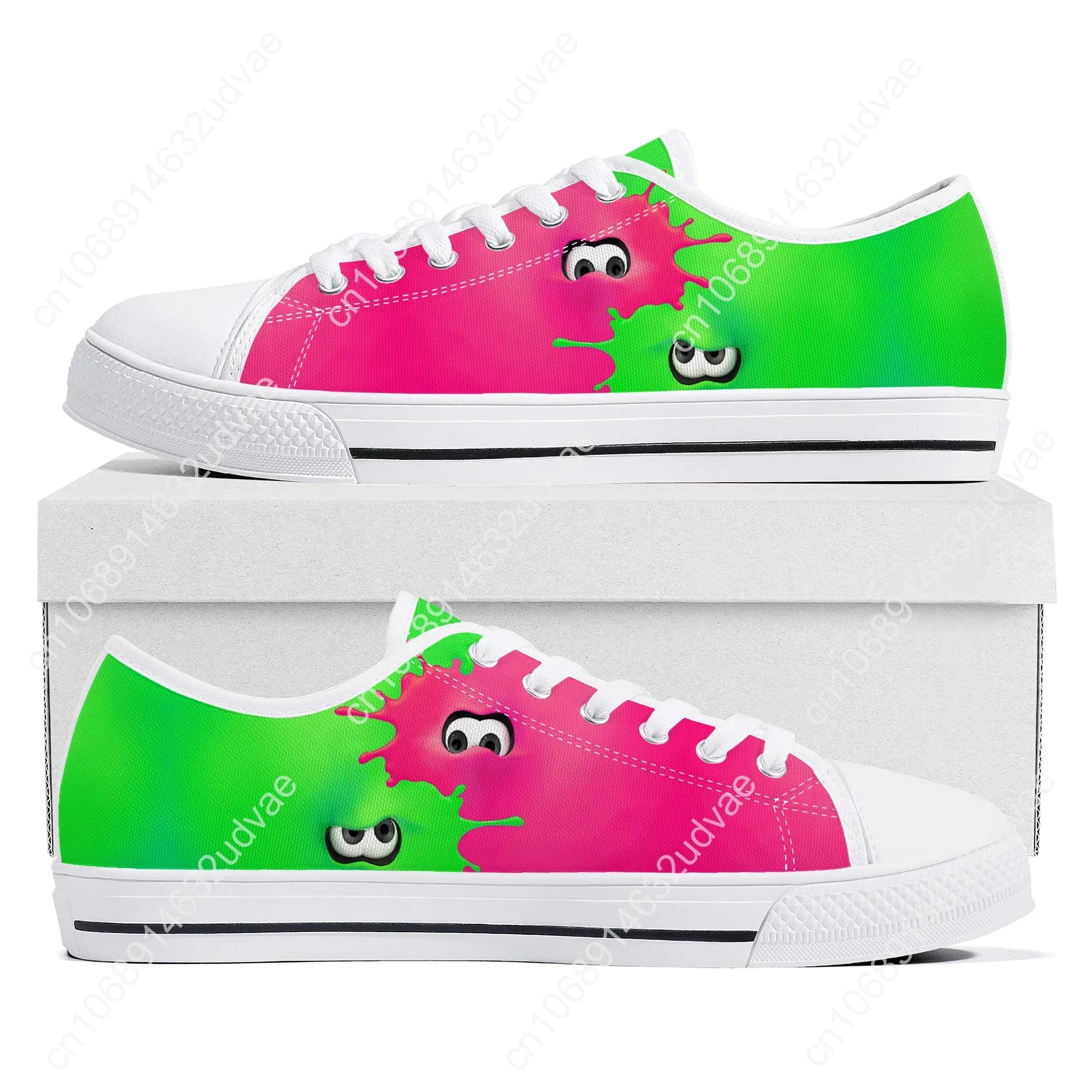 Homens e mulheres Splatoons Game Low Sneakers, sapatilha de lona, sapatos personalizados, casual, alta qualidade, adolescente, casais, qualidade superior