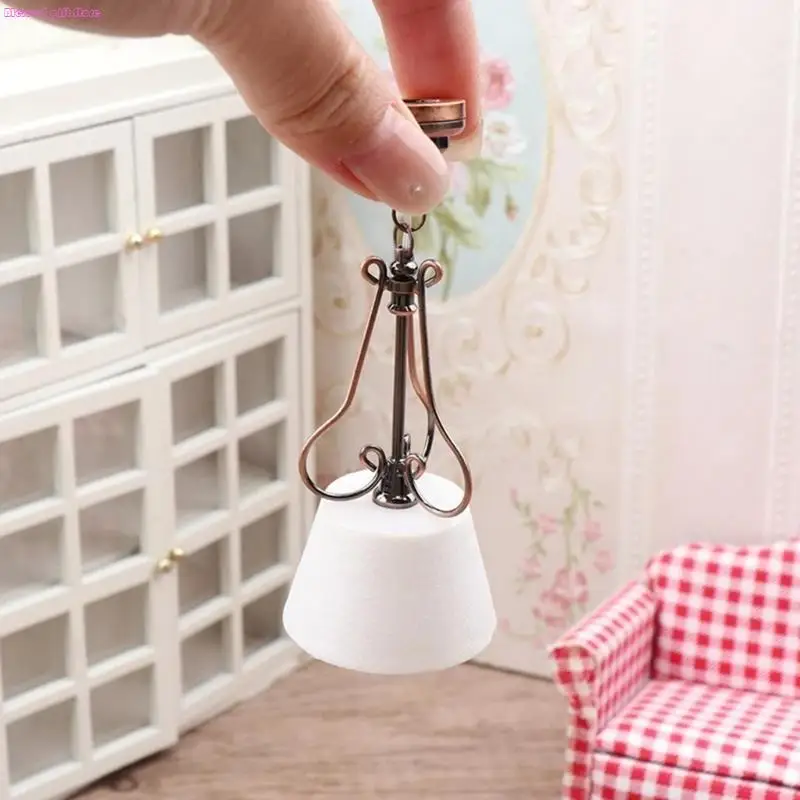 D0JC Realistic Mini Ceiling Lamp Bedroom Furniture Play Doll House Decoration