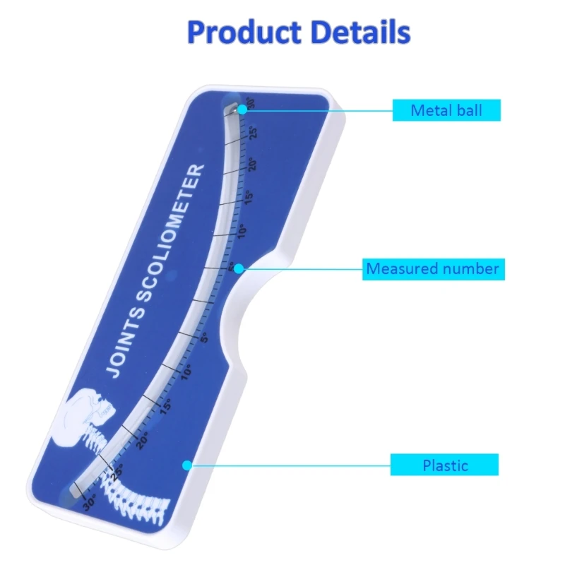 Scoliometer, Easy to Use Scoliosis Meter ABS Housing 0 to 30 Degree for Home Use Back and Spine Scoliosis Diagnosis