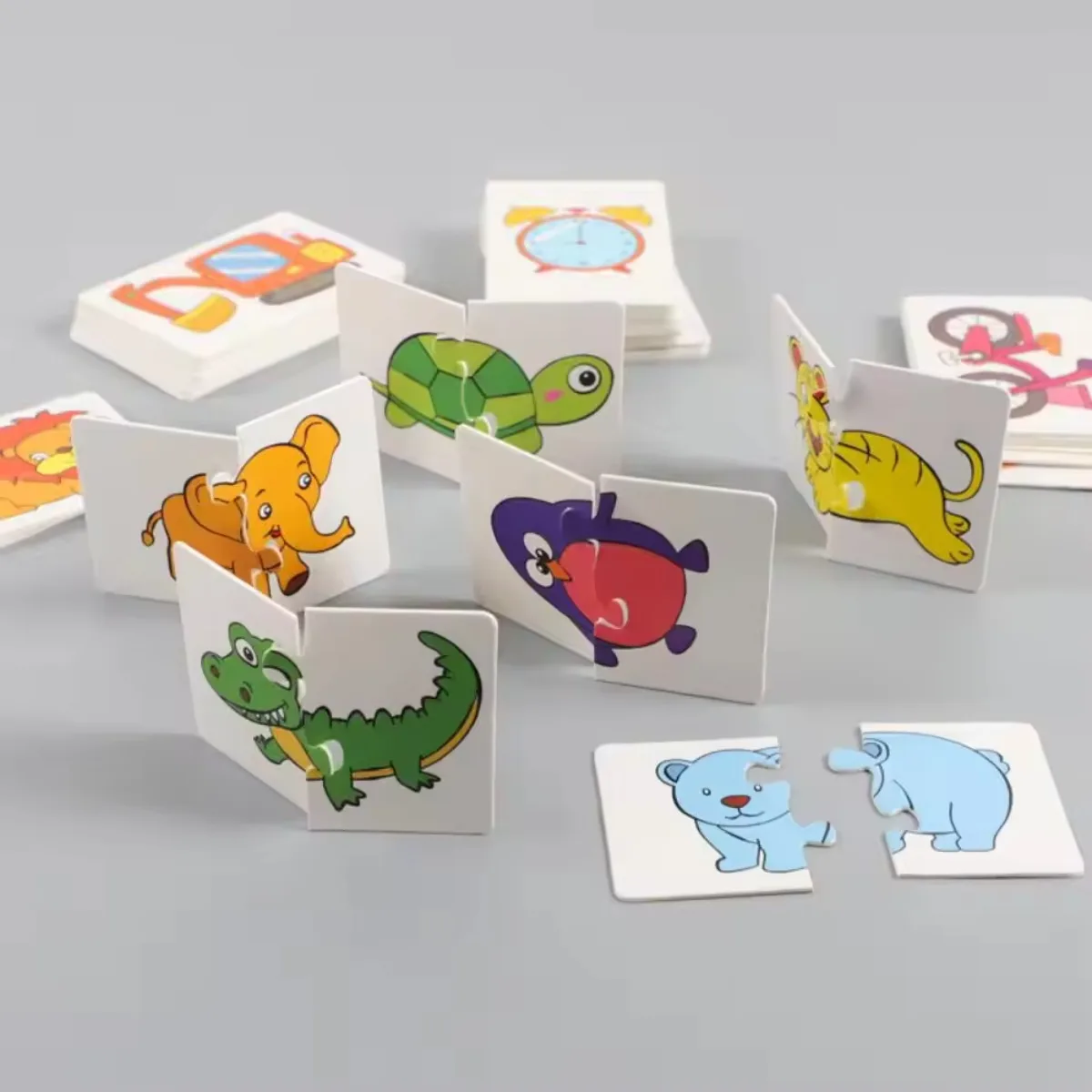 Kids Animal Puzzles for Toddlers 1 2 3 Years Boys Girls Learning Animals Memory Card Matching Game Educational  For Children
