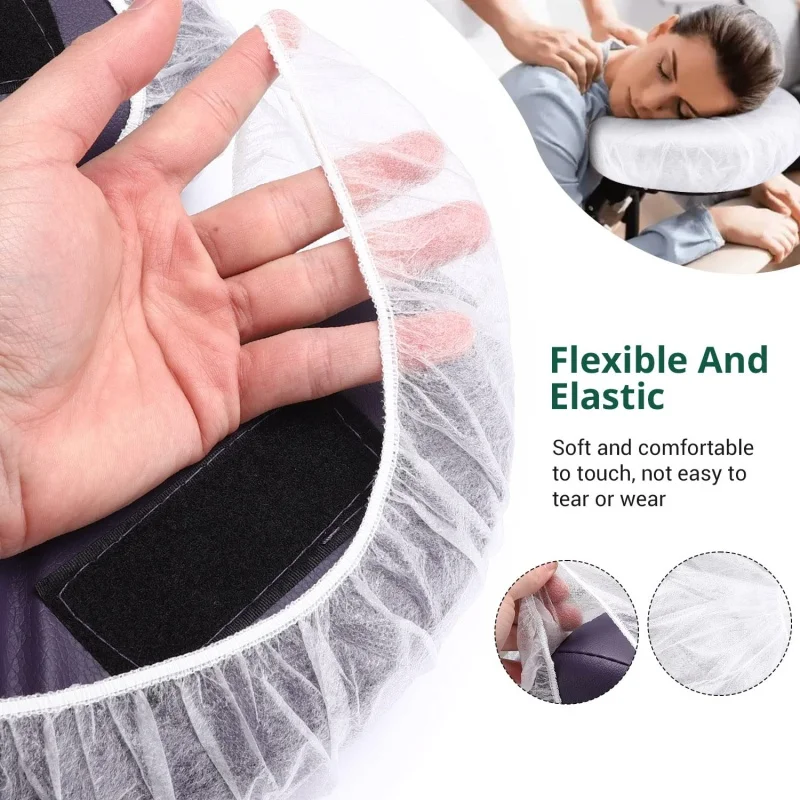 50/10pcs U-Shaped Headrest Covers Fitted Disposable Non-Woven Fitted Face Cradle Covers Beauty Salon SPA Elastic Pillowcase