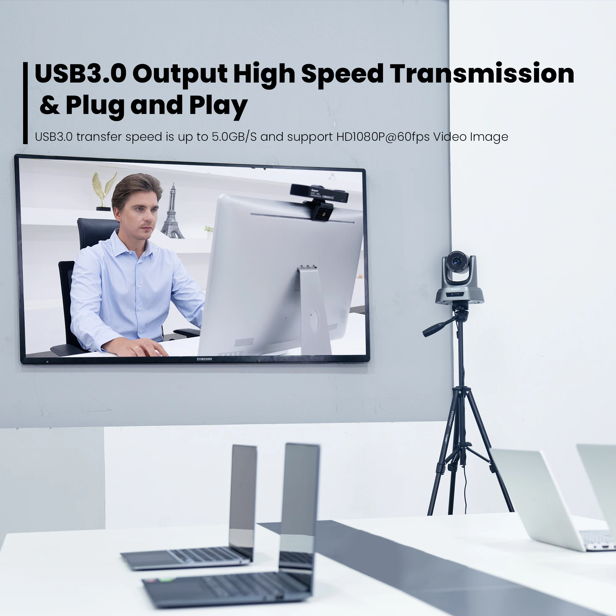 Tenveo NVSeries 20W 20x Zoom óptico USB3.0 Cámara de conferencia PTZ Cámara de vídeo 1080P con varias necesidades de reuniones