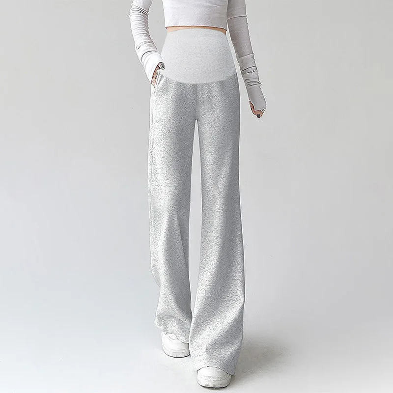 Maternity Pants Straight Loose Belly Support Pregnant Women Spring Summer Autumn Casual Outer Wear Polyester Comfortable Daily