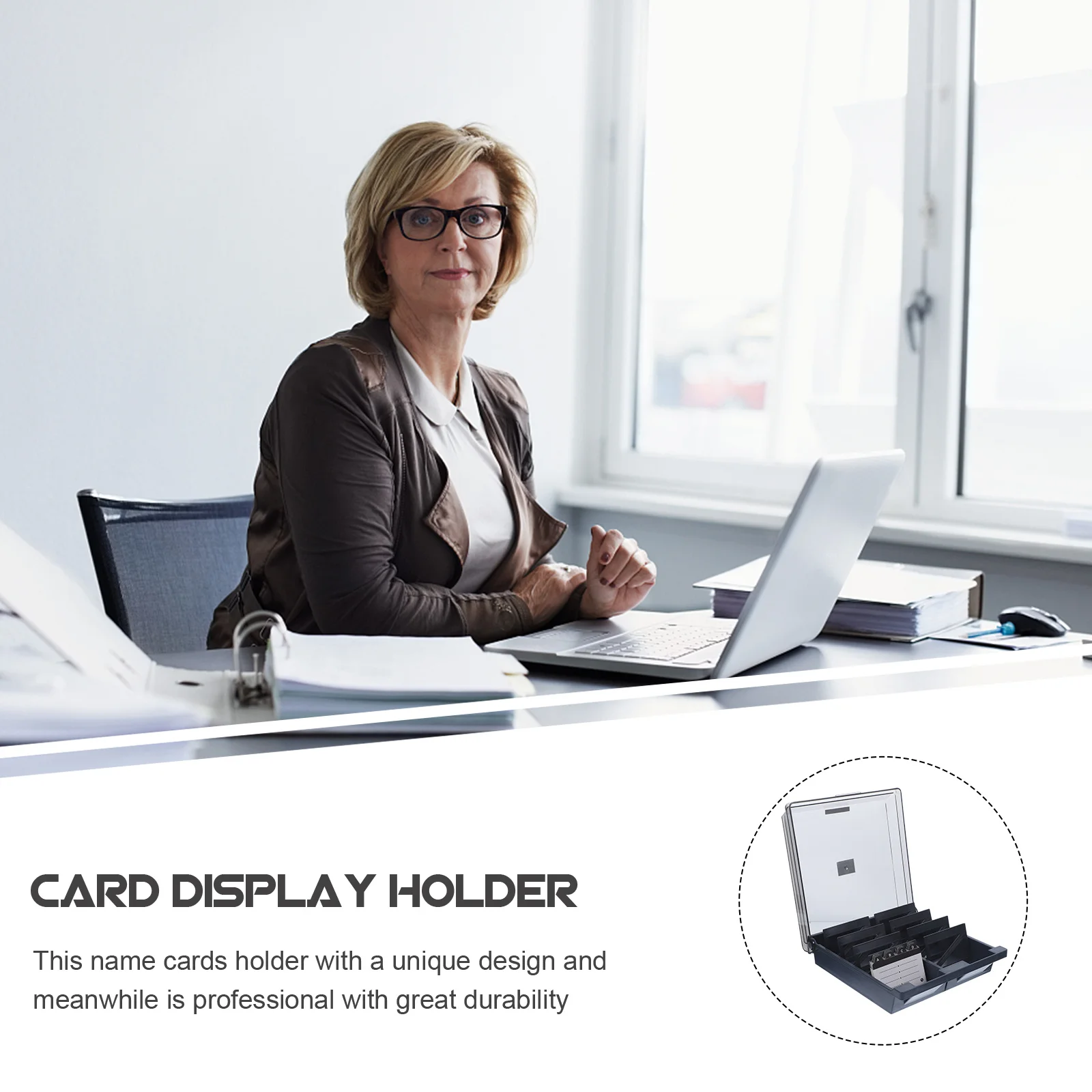 

Business Card Display Holder Thickened Material Stable Fall Resistant Elegant Desktop Card Organizer Business Cards Holder