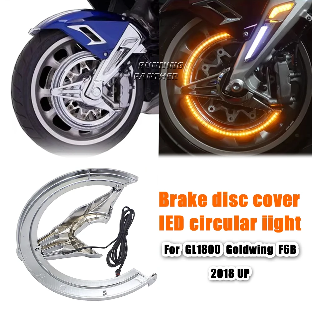 

New Motorcycle Accessories Chrome Black Brake Disc Rotors Covers LED Cornering Lamp For Honda GL1800 Goldwing 2018-UP 2024 2025
