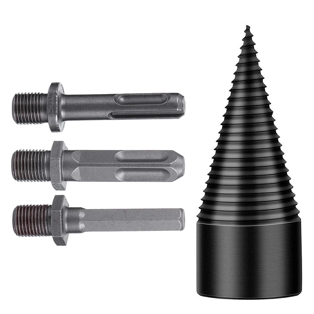 

1 set 1 Set Steel Firewood Splitter Bit Wear-Resistant For Power Drill Splitting Wood Cone Drill Bit Woodworking Tool Tool Parts