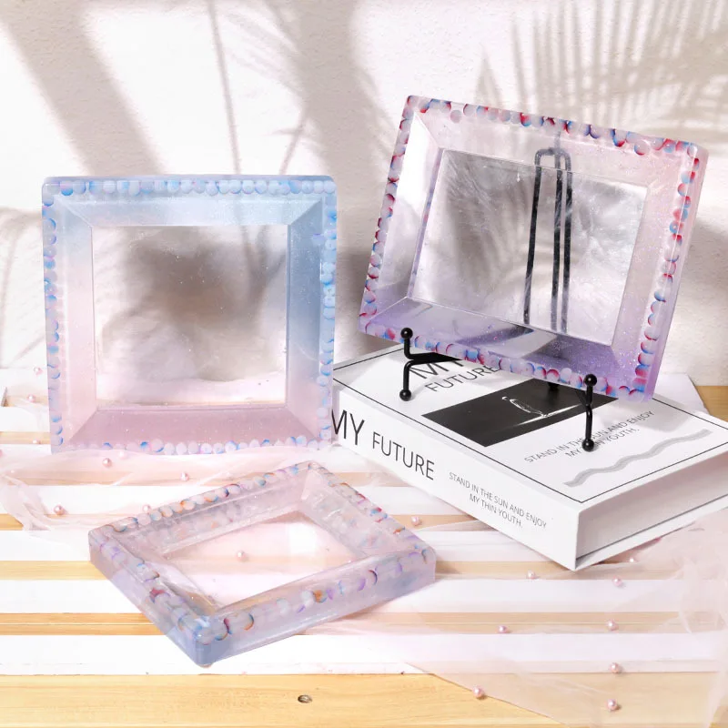 Diy Rectangle Square Photo Frame Silicone Mold Crystal Frame Epoxy Resin Molds Used For Home Decoration Craft Art Supplies