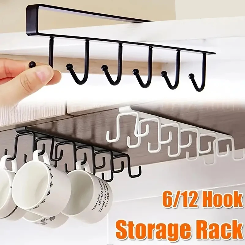 

Kitchen Kitchenware Hooks Multifunctional Storage Cabinet Shelves Storage Hanger Home Punch Free Hanging Rack Cabinet Hook