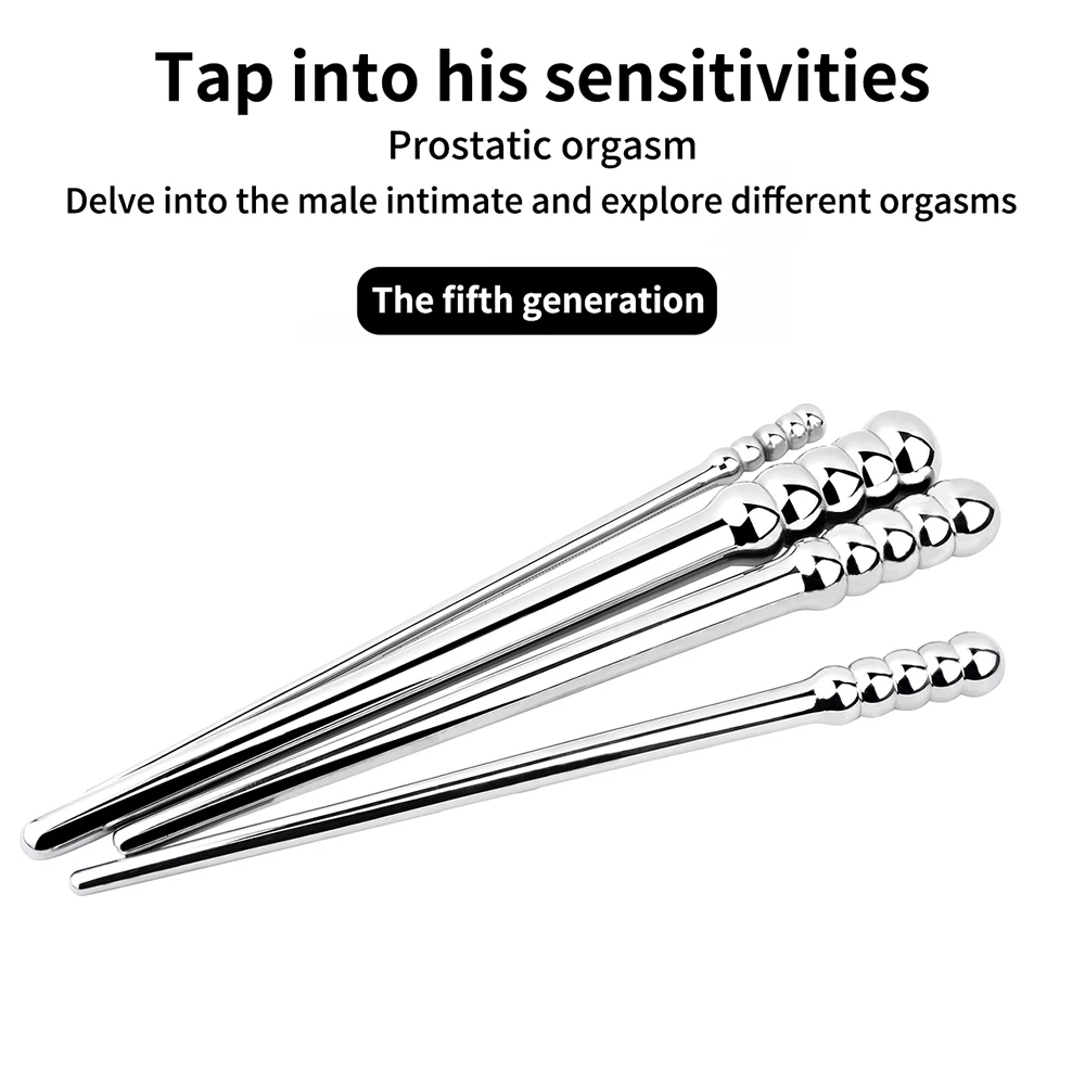 FRRK Stainless Steel Urethral Dilator Anal Plug Metal Horse Eye Stick Prostate Massage Sex Tools