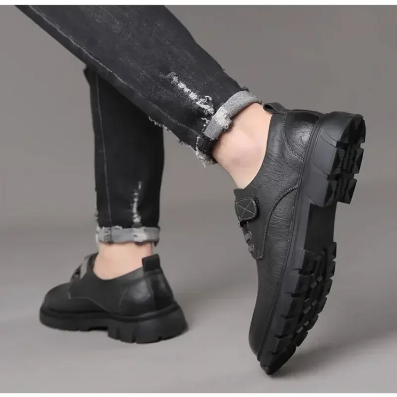 Men Casual Shoes Work Shoes Slip-on Shoes Comfortable Leather Shoes Loafers Work Labor Protection Outdoor Casual Leather Shoes