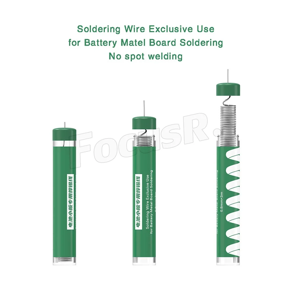 Filo di saldatura 2UUL 3M 0.8mm uso esclusivo per batteria del telefono cellulare strumento di riparazione per saldatura a bordo metallico senza saldatrice a punti