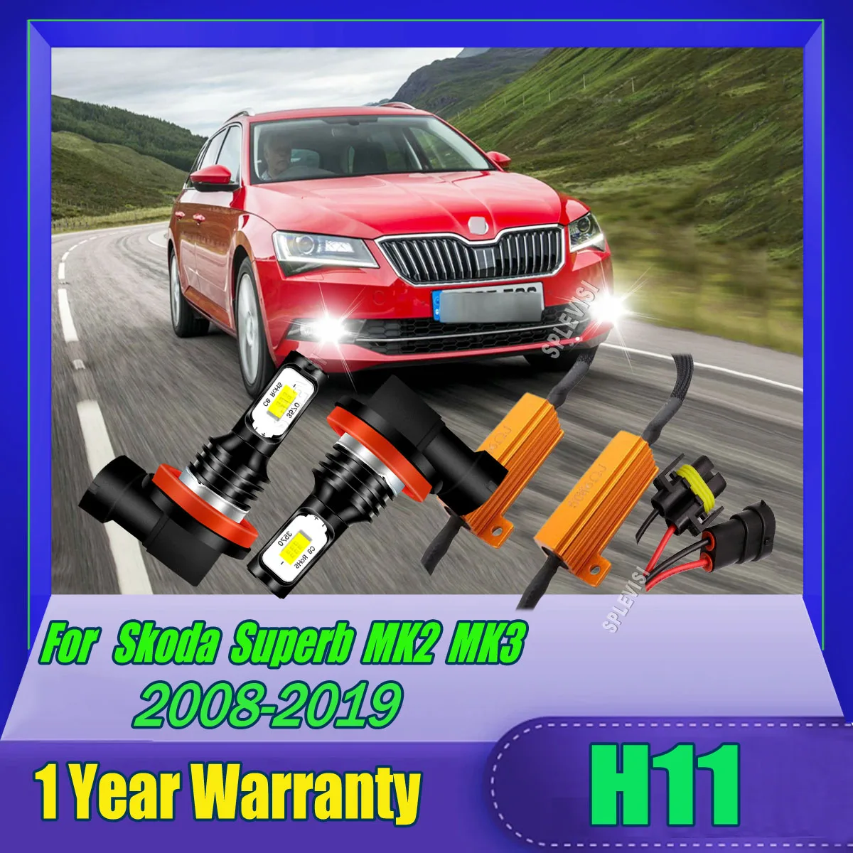 

H11 Fog Lights Come With Decoding for Off-Road Use For Skoda Superb MK2 MK3 2008 2009 2010 2011 2012 2013 2014 2015-2019 2020
