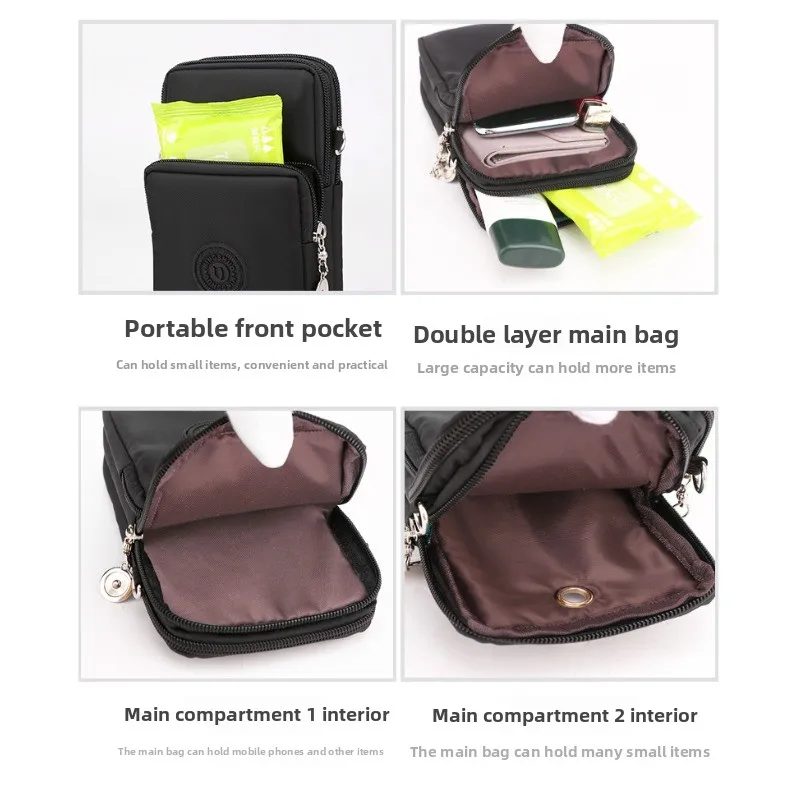 

Cross-border bag female crossbody Oxford cloth diagonal span small bag mobile phone bag vertical mini change wrist bag